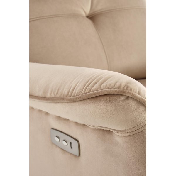Semir elektrisk hvilestol med USB - beige fl�yel