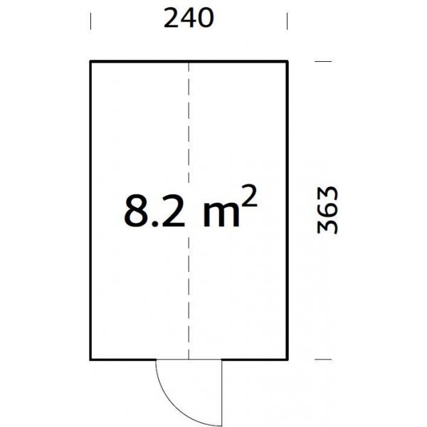 Drivhus Emilia med fundament 8,2 m� � Gr�behandlet tre - Herdet glas