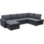 1 U-sofa sovesofa Tärnö med oppbevaring - 304 cm - mørkegrå