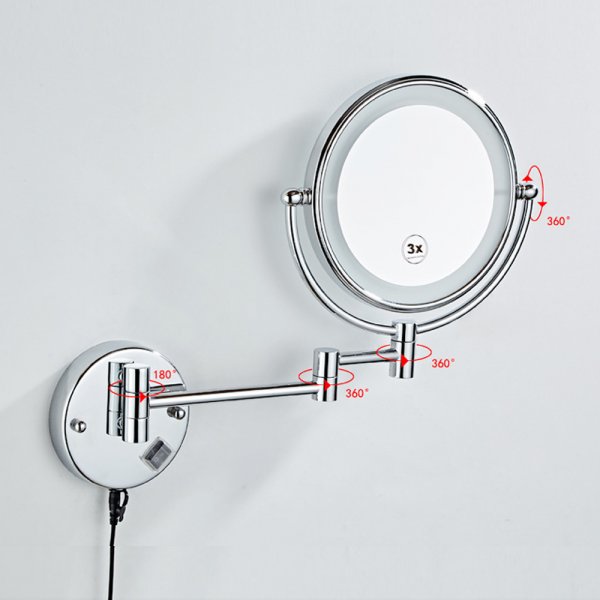 Sminkespeil med LED - Krom Sminkespeil med LED - Krom