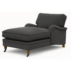 Sofa lenestol Howard Luxor - Gr� bredstripet kordfl�yel