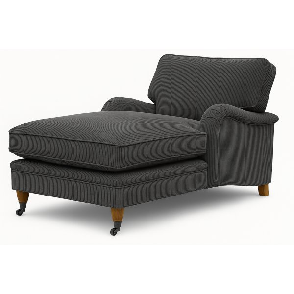 Sofa lenestol Howard Luxor - Gr� bredstripet kordfl�yel