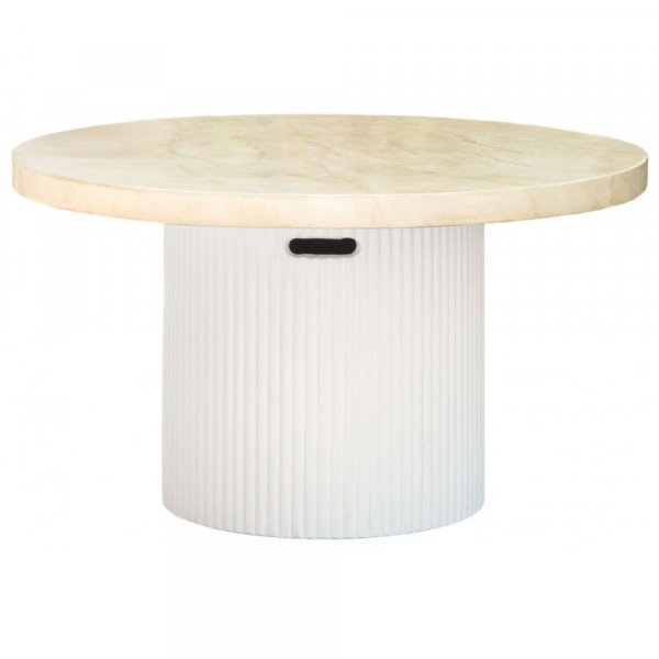 Rundt utend�rs salongbord �80 cm travertin - hagebord