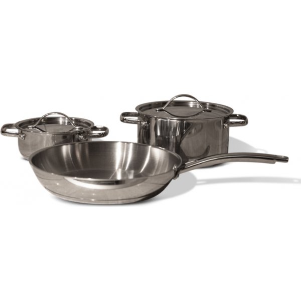 Rix Tool grytesett 3 deler 18/8 st�l - Polert st�l