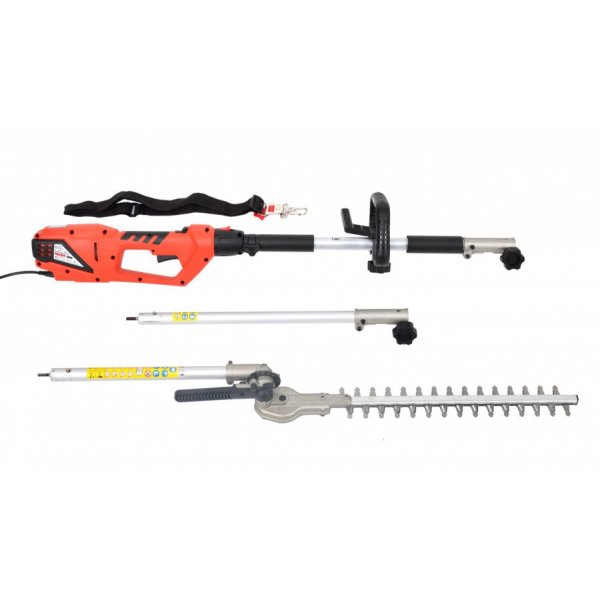 Elektrisk teleskophekksaks med 50 cm forlengning og vridbart sverd