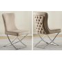 Stol med kromben - beige fl�yel - Luksus