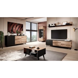 Fate sofabord 92 x 50 cm - Wotan eik/sort Fate sofabord 92 x 50 cm - Wotan eik/sort