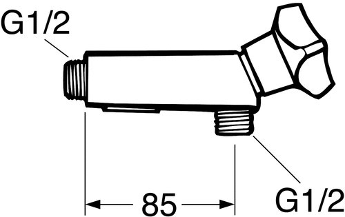 Gustavsberg Avl�psventil med tilbakeslagsventil, Krom