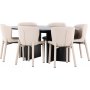 Spisebord Strada med 6 Astoria stoler - Beige/svart Spisebord Strada med 6 Astoria stoler - Beige/svart
