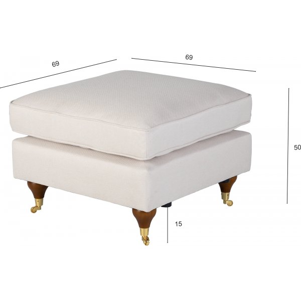 Fotskammel Howard i beige stoff - Watford Deluxe