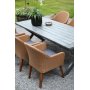 Oxford utegruppe, grtt bord 220 cm inkl. 6 stk. valetta naturfargede spisestoler
