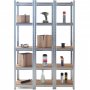 Tre oppbevaringshyller i galvanisert st�l - 40�40�180 cm