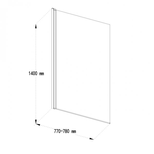 Badekarvegg Novelle - Krom