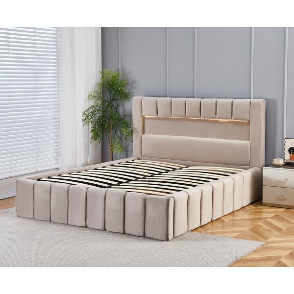 Sengeramme med LED-belysning 180x200 cm