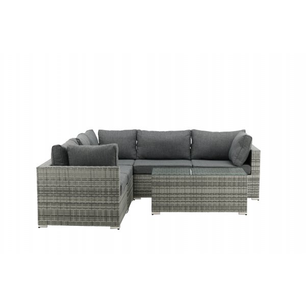 Loungegruppe gr� hj�rnesofa i kunstrotting - Amazon