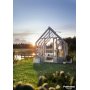 Drivhus Emilia med fundament 5,4 m² – Gråbehandlet tre - Herdet glas Drivhus Emilia med fundament 5,4 m² – Gråbehandlet tre - Herdet glas