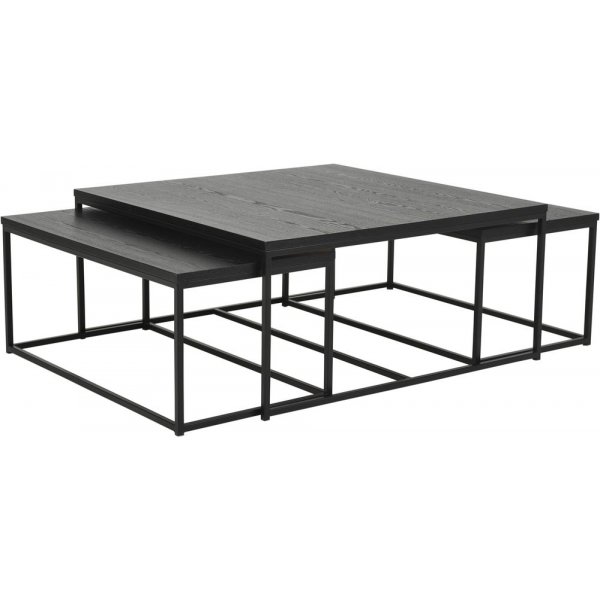 Natalie salongbord sett 90x90 | 85x44 cm - Sort Natalie salongbord sett 90x90 | 85x44 cm - Sort