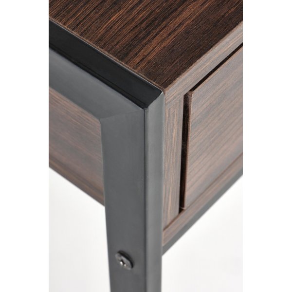 Skrivebord med skuffer valn�tt 123 cm bredt
