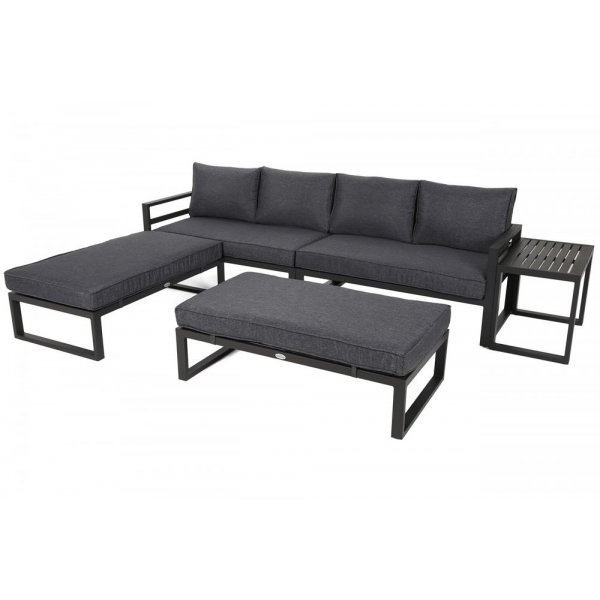 Modulsofa Mediolan med bord - Gr�/m�rkegr�