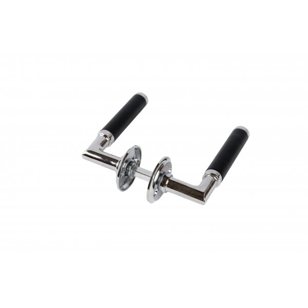 Dørhåndtak 904CB inkl. nøkkelskilt - Krom/svart Dørhåndtak 904CB inkl. nøkkelskilt - Krom/svart