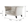 Lenestol i chesterfield beige fl�yel - Milton