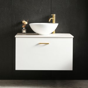 Toalett med servant 60 cm | Benkeplate i stein | Cumulushvit Toalett med servant 60 cm | Benkeplate i stein | Cumulushvit