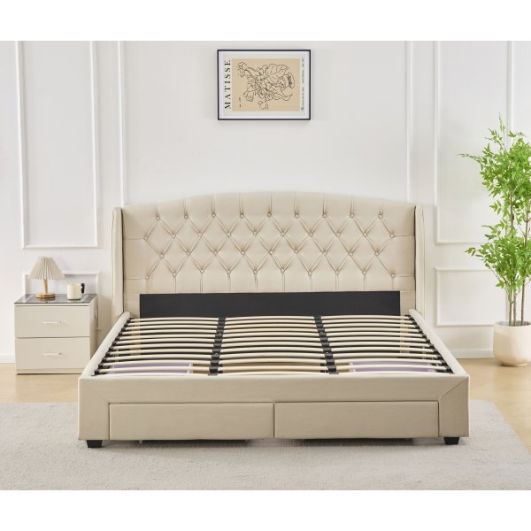 Sengeramme 180 x 200 cm - Beige