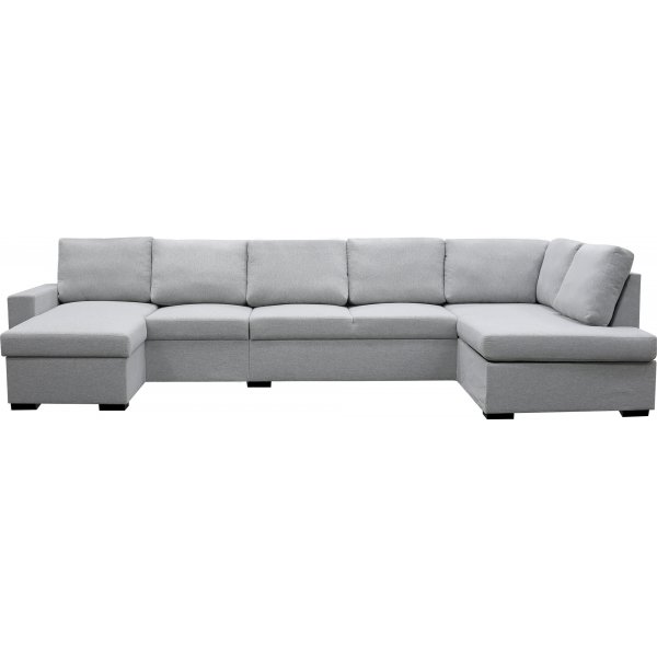 U-formet sofa med oppbevaring 367 cm grå U-formet sofa med oppbevaring 367 cm grå