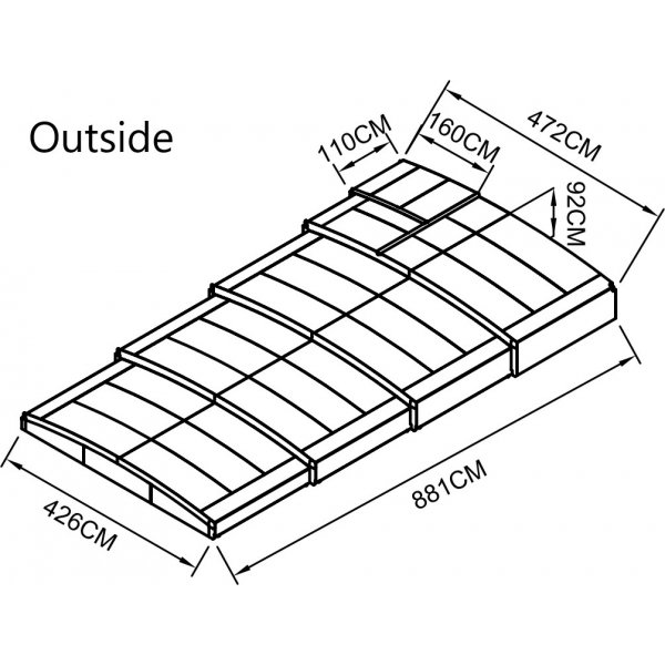 Tak til basseng - 4x8 m Tak til basseng - 4x8 m