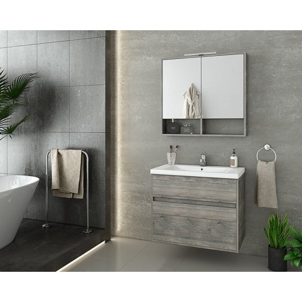Mbelpakke Instinct 80 - Smoked Oak med speilskap