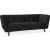 3-seters sofa i sort fløyel 3-seters sofa i sort fløyel