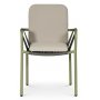 Stabelbar utestol gr�nn med beige pute - Lincoln