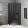 1 Dusjkabinett 90x100x200cm | Sort sikkerhetsglass | Cornelia