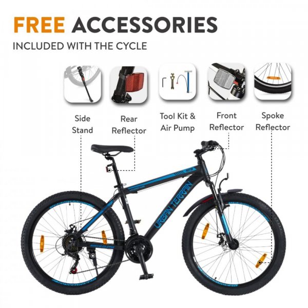 Terrengsykkel Urban Terreng 26" - Svart/Bl + Sykkells