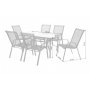 Spisegruppe Sevilla brod + 6 stoler - Slv/svart