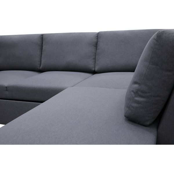 U-formet sovesofa Dream med oppbevaring - 299 cm - m�rkegr�