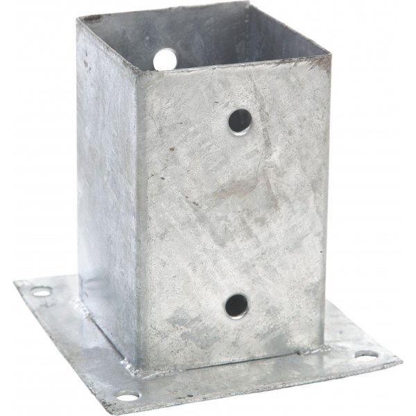 Stolpefot med plate 90x90 - Varmforsinket