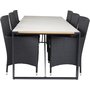 Tornsborg Spisegruppe (200x100) - Sort/Gr - 6 Stoler