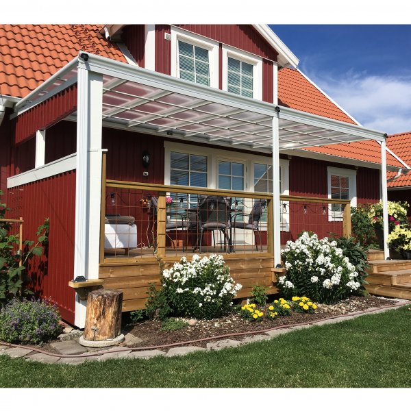 Balkongtak 5,6x3,0m | Ekstra hyt | Kanalplast / aluminium
