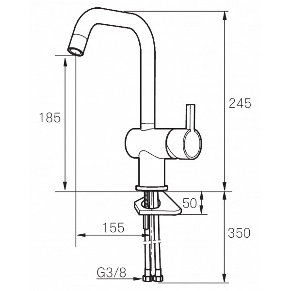 Mora Rexx K7 Uten avstengingsventil for oppvaskmaskin
