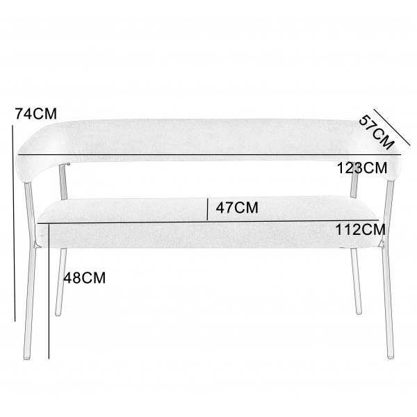 Wilma kj�kkensofa - Boucl�