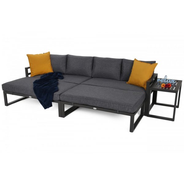 Modulsofa Mediolan med bord - Gr�/m�rkegr�
