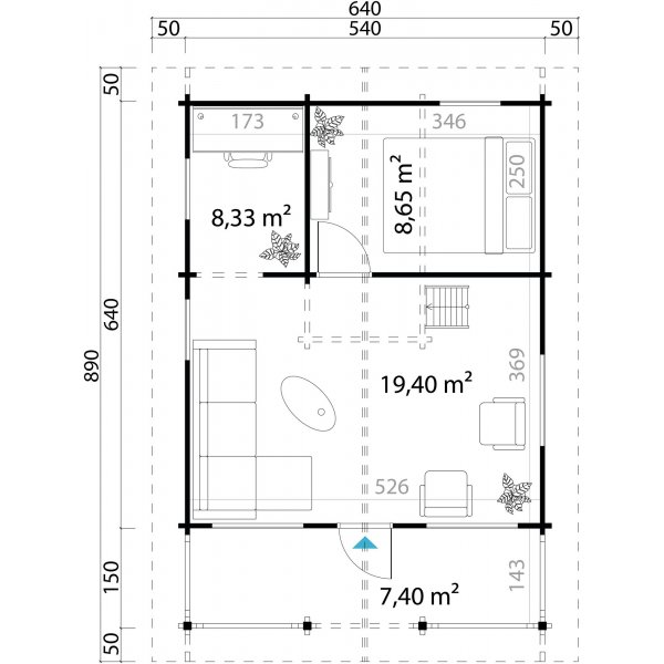 Feriehus Ivar C - 36,9 m² Feriehus Ivar C - 36,9 m²