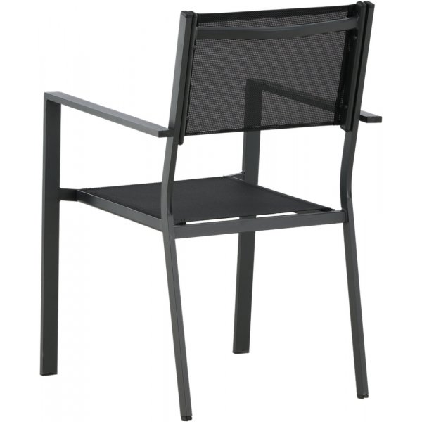Chania stabelbar utendrs spisestuestol - Svart + Tekstilimpregnering for utembler