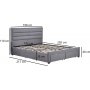 Sengeramme med oppbevaring inkludert hodegavl 180 x 200 cm - Gr�