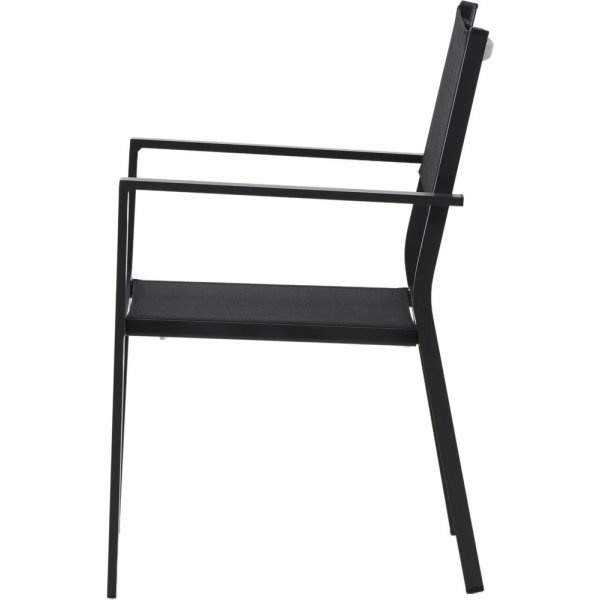 Chania stabelbar utendrs spisestuestol - Svart + Tekstilimpregnering for utembler