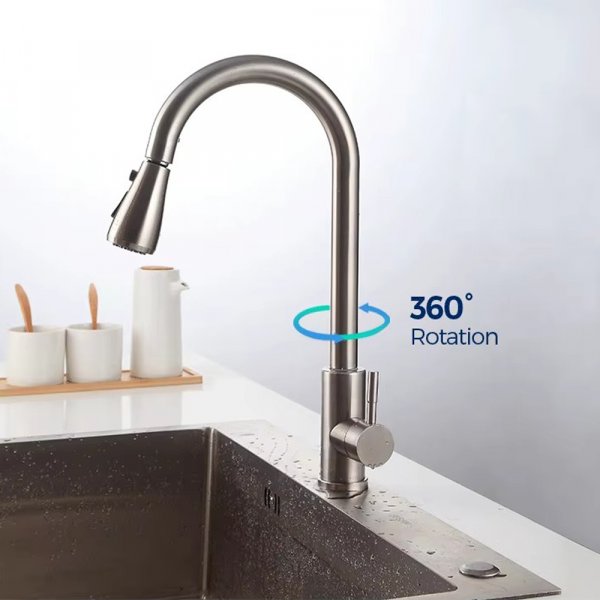 Kjøkkenbatteri Lily - Børstet stål Kjøkkenbatteri Lily - Børstet stål