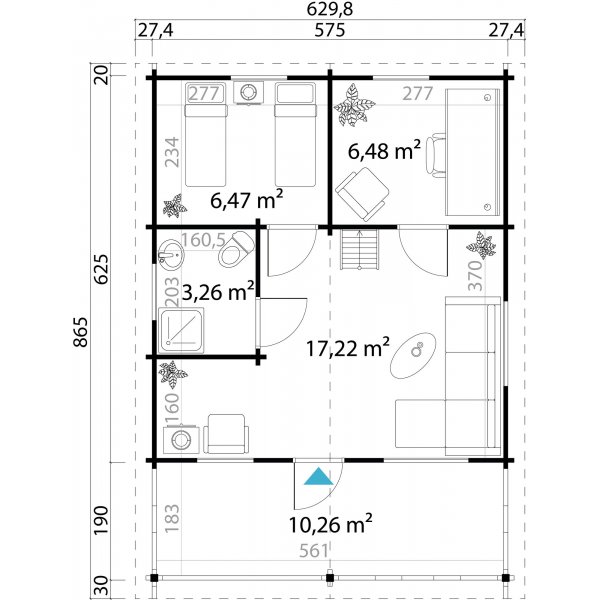 Feriehus Signe B - 38,3 m² Feriehus Signe B - 38,3 m²