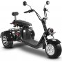 Elscooter Trehjulssykkel - Svart 2000W + Reflekterende sele