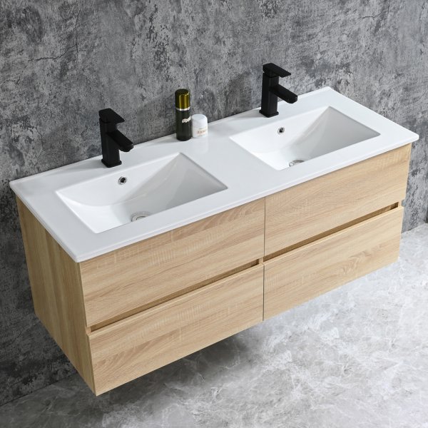 Baderomsmbler Honolulu 120 cm - Tre + 2.00 x Baderomskrok